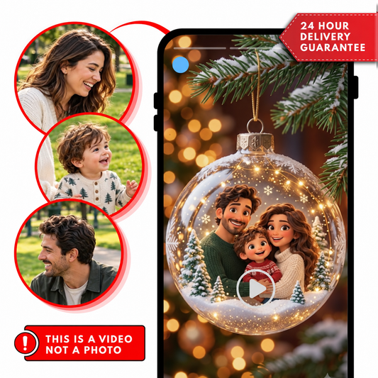 Custom Christmas Ornament Video, Personalized Animated Holiday Greeting, Unique Christmas Video Gift