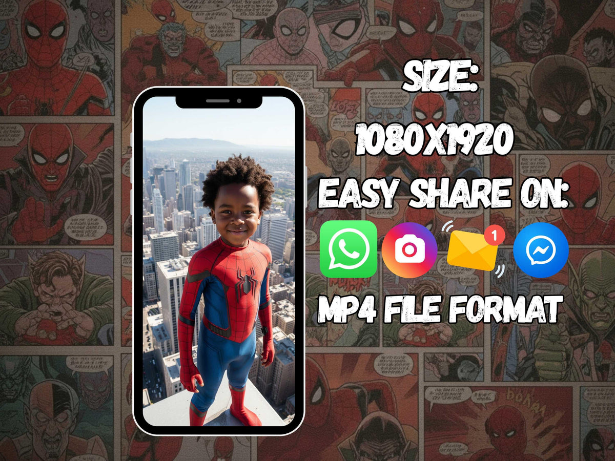 Personalized Superhero Birthday Video Invitation
