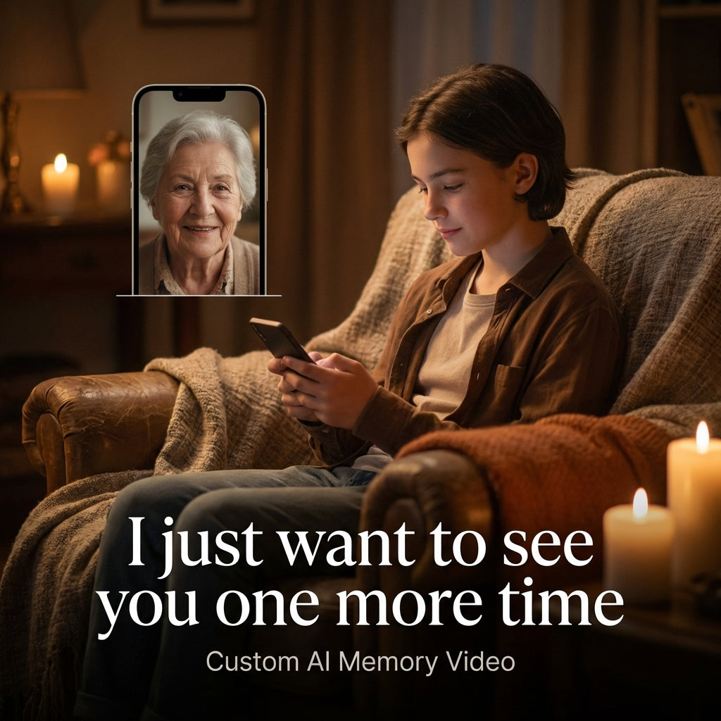 We turn your photo into a lifelike video, so you can feel their presence again.