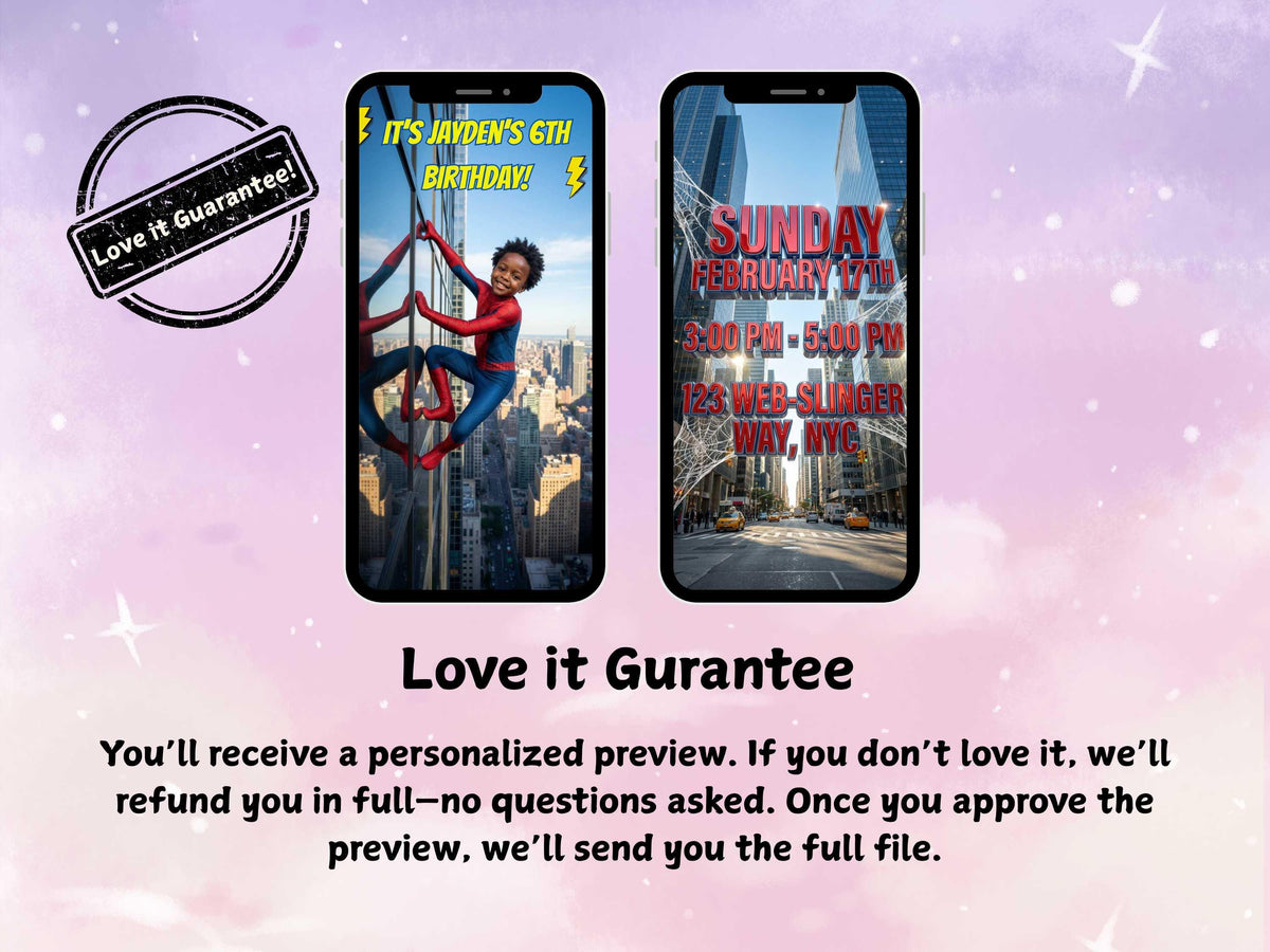 Personalized Superhero Birthday Video Invitation